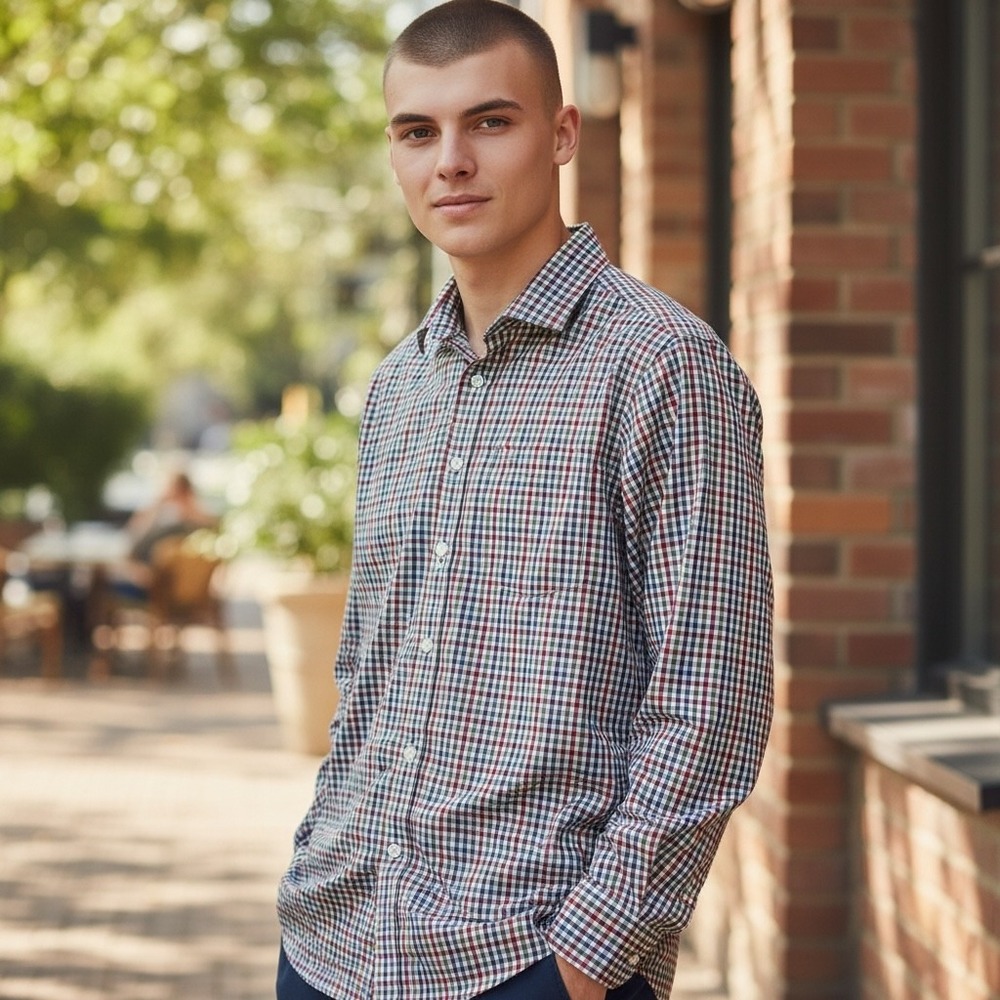 J Crew Thompson Flex Wrinkle Free Plaid Button Down Shirt Mens Medium